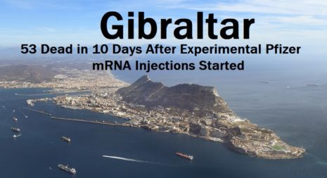 Covid- 53 osoby zmarły na Gibraltarze w 10 dni po rozpoczęciu eksperymentalnego zastrzyku z mRNA firmy Pfizer 20 Gibraltar Deaths COVID Injections - Covid - 53 osoby zmarły  - skontaktowali się ze nami mieszkańcy Gibraltaru, którzy stwierdzili, że  w ciągu 10 dni bezpośrednio po wprowadzeniu zastrzyków z zastrzyków z mRNA firmy Pfizer zmarły 53 osoby i nazwali to „masakrą”