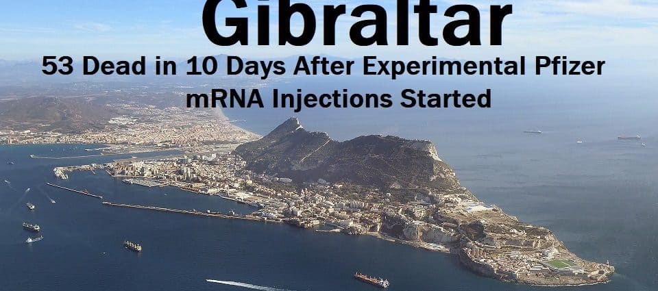 Gibraltar Deaths COVID Injections - Covid - 53 osoby zmarły  - skontaktowali się ze nami mieszkańcy Gibraltaru, którzy stwierdzili, że  w ciągu 10 dni bezpośrednio po wprowadzeniu zastrzyków z zastrzyków z mRNA firmy Pfizer zmarły 53 osoby i nazwali to „masakrą”